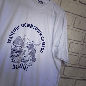 Vtg Downtown Caribou, Maine Single Stitched XL